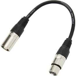 PULSE PLS00347 3 Pin XLR Male to 5 Pin XLR Female DMX Adaptor Lead, 0.22m,black