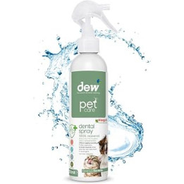 DEW Pet Dental Spray 100% Natural Way to Fresh Breath for Dogs & Cats | Safe Water-Based Cat & Dog Breath Freshener |