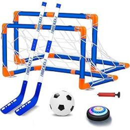 NIWWIN Hover Soccer Ball Toy, Indoor floating football, Inflatable Football And Goal,Air Power Electric Football Games.For