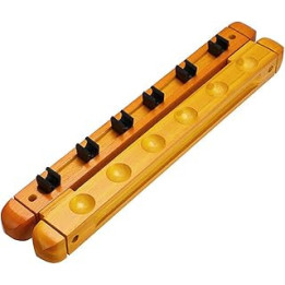 IGNPION A Set Pool Cue Rack Wall Mount Stick Rack Wooden Billiard Cue Holder Stand with 6 Cue Clips for Billiards Snooker