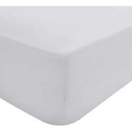Sleepdown Fitted Sheet 100% Egyptian Cotton 16" 40cm Extra Deep 200 Thread Count Luxury Bedding Bedsheet Bed Linen - White -