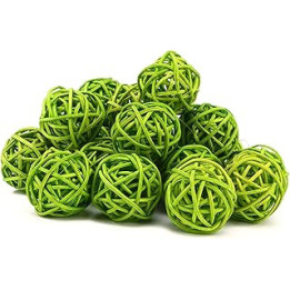 Wicker Rattan Balls, Decorative Orbs Vase Fillers Natural Spheres Vase Fillers Wicker Balls Ornaments for DIY Craft, Party,