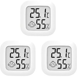 DIFCUL 3 Pack Digital Hygrometer Thermometer,Room Thermometer Hygrometer Indoor,Mini Temperature Humidity Meter Gauge Monitor