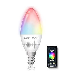 E14 Smart Light Bulb, Alexa Candle Bulb, Colour Changing Chandelier Lights, Dimmable Tunable, RGBCW,4W 400LM, Works with Alexa