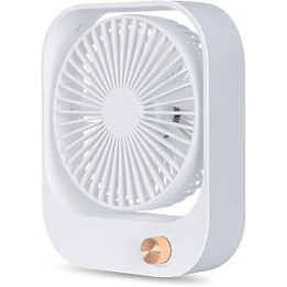 MOSIN Desk Fan, USB Desk Fan with Strong Wind & Quiet Operation, 3600mAh Rechargeable Stepless Speed Silent Desk Fan, Powerful