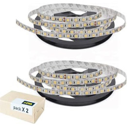 Set of 2 DYA LED Strips 5 mt, Total 10 mt, w/mt, 100 lm/w, Cold Light 14,4w Smd5050