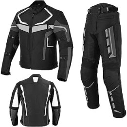 Motorbike Suit Motorcycle Motorbike mens Armoured 2 Piece L-30'' Short Trousers and L-32'' Regular With Jacket Set Waterproof