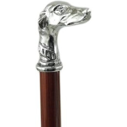 Cavagnini, walking stick for men and women, customizable with engraving, greyhound dog handle