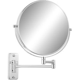 FFowcye 9" Magnifying Wall Mount Makeup Vanity Mirror,1x/7x Double-Side Makeup Mirror with Magnification,Swivel Extendable
