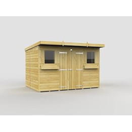 DIY SHEDS 10x7 LOGLAP Pent Summer Shed Double Doors Fast 2-5 Days Delivery Anywhere In The U.K