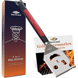 Grill Spatula for Outdoor Grill, 7-in-1 BBQ Tools Utensils, Extra Long Grill Accessories, Box Package, BBQ Gifts for Men