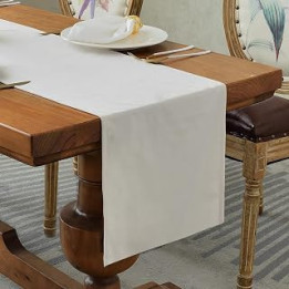 BALCONY & FALCON Table Runners Beige Washable Table Runner for Kitchen Party Holiday Decoration Dining Room