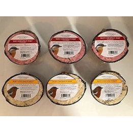Suet Filled Half Coconuts for Wild Birds - Mixed Pack of 6
