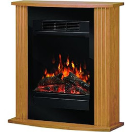 Dimplex Orvieto Optiflame Electric Fire Suite, Oak Free Standing Fully Assembled Compact Electric Fireplace with LED Flame