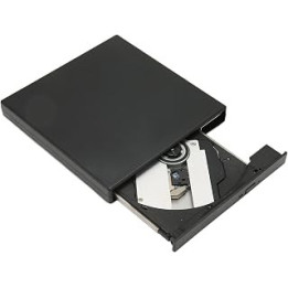 Gedourain External DVD Drive, Black Light Portable Powerful Performance Ultra Thin DVD Writer for Laptops