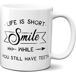 White Colour Coffee Mug for Granpa Grandma Gift 11 oz Funny Message Smile Granparents
