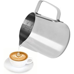 Sinonome Milk Frothing Pitcher, Stainless Steel Milk Pitcher Cup, Perfect for Espresso Machines, Milk Frothing Jug for Making
