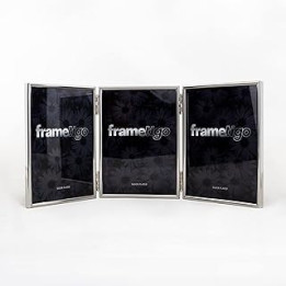 Frametigo Silver Plated Thin Edge Triple Frame Photo Frame - Fits Photo Size 4"x6" (10x15mm)