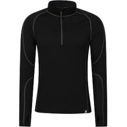 Asgard Mens Zip Neck Top - Merino Wool Blend, Zip Neck Collar, Thumbholes, High Performance Baselayer - Best for Winter, Daily