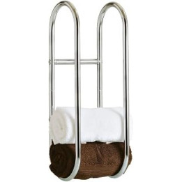 Taylor & Brown Chrome Plated Wall Mounted Bathroom Towel Rail Holder Storage Organiser Rack Stainless Steel Shelf – Holds 4-5