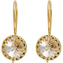 Gold Crystal Drop Earrings Swarovski Crystal 14k Gold Filled Jewelry