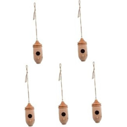 YARNOW 5pcs Hummingbird Bird Feeder Bird Feeder Hanging Outdoor Solar Lights Decorative Wooden Decor Wood Wild Bird Feeder Wild
