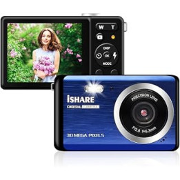 Digital Camera for Photography, Rechargeable 30MP Point and Shoot Camera with 2.8" LCD 18X Digital Zoom for Kids Teens