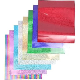 Artibetter 8pcs Heat Transfer Vinyl Holographic Htv Iron on Vinyl DIY Clothing T Shirts Hats Bags Decoration Random Color
