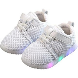 Children's Sneakers Gradient LED Light Shoes Daddy Shoes Lace Up Soft Soles High Tops Casual