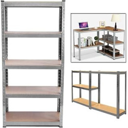 AutoFu Heavy Duty Shelving Unit 5 Tier Racking Unit 150x70x30cm Metal Storage Shelves Unit for Garage Shed Kitchen Warehouse