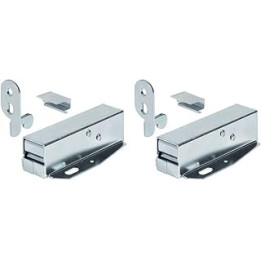 x2 Tutch Latch Automatic Spring Catch for Press to Open Cupboard Doors and Loft Attic Hatches, Bright Galvanised Steel,