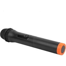 Eulbevoli Handheld Mic, Plastic Material Black Excellent Sound Quality Wireless Microphone 18650 Batteries High Gain for