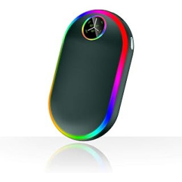 Hand Warmers Rechargeable with Lights (7 Colors), 10000mah Luminescence Electric Hand Warmer, (13-18 Hours) Portable USB