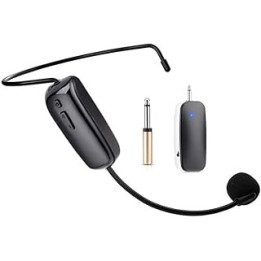 Jikiaci Wireless Microphone Headset, 2in1 Rechargeable UHF Wireless Microphone, Portable Voice Amplifier with Wireless Receiver