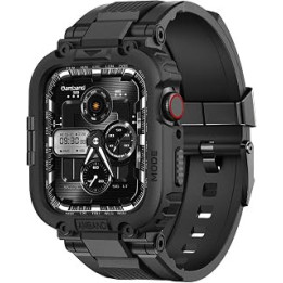 amBand Compatible with Apple Watch Straps 45mm 44mm 42mm with Bumper Cover, M1 Series Sport Series Rugged Men's Case with Band